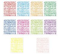 Rolin Roliy 10PCS Autocollants de Lettre Multicolore Autocollants de Numéros Auto-Adhésif en Vinyle Alphabet Letters Stickers pour Boîte aux Fenêtre Porte Maison