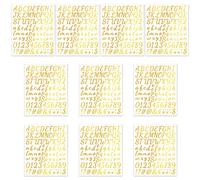 Rolin Roliy 10PCS Autocollants de Lettre Paillettes Or Autocollants de Numéros Auto-Adhésif en Vinyle Alphabet Letters Stickers pour Boîte aux Fenêtre Porte Maison