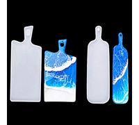 Rolin Roly 2 PCS Moules en Résine de Plateau Moulage en Résine Époxy et Silicone avec Poignée Moules de Moulage de Silicone de Plateau Bricolage Artisanat Décoration Bijoux Faisant (Wide + Narrow)