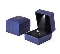 Rolin Roly 2PCSBoîte de Bague de Fiançailles en Forme de Carré Boîte à Bague LED Boîte à Bijouxpour Bleu Mariage Ring Box Wedding pour Proposition de Mariage