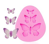 Rolin Roly 3Pcs Papillon Moule en Silicone Moules à Gâteau Fondant 3D Papillons Moule de Cuisson Outils de Pâtisserie DIY Bonbons
