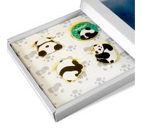 Rolin Roly 4 Marque Pages Classiques en Métal Panda Amusant Planificateur d'Animal pour Lecteurs Meilleur Ami Enseignant Hommes et Filles (4PCS)
