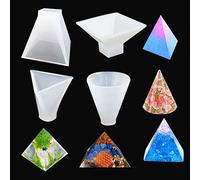 Rolin Roly 4 Pièces Resine Silicone Moule DIY Résine Artisanat Décoratif Bijoux Pyramide Moule Modèles Epoxy Casting Mold