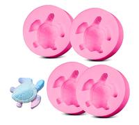 Rolin Roly 4PCS Moules à Fondant en Silicone Tortues Forme de Tortue Mer Moule Tortoise Silicone DÉCoration Moul DÉCorer des Gâteaux Chocolat Bonbons