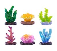 Rolin Roly 6 Pièces Corail Artificiel Ornement et Aquatiques Plantes d'aquarium pour la décoration de réservoir de Poissons Ornements d'aquarium (6pcs)