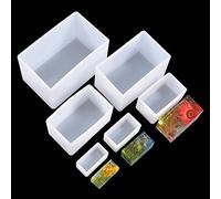 Rolin Roly 6Pcs Moules de Résine Rectangulaires Moule en Silicone Cuboïde Époxy Cristal Moule de Rectangle Moulage en Resin Cuboid Silicone Mould pour Bijoux en Savon Fleur Séchée Décoratio