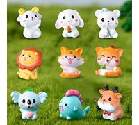 Rolin Roly 9Pcs Miniature Lapin Ornement Mini Résine Animal Micro Paysage Décoration Mini Lapin Figurines pour DIY Maison Jardin Paysage Cadeau Dollhouse Décor