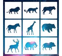 Rolin Roly 9PCS Pochoir Peinture Animaux Plastique Pochoir de Dessin Animaux Modèle de Peinture D'animaux de la Forêt Gabarit Peinture Réutilisable DIY Projets d'Art de Peinture