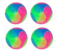 Rolin Roly Balle de Chien LED Lumineuse Rebondissante Interactive avec Clignotant Élastique - Jouet à Paillettes pour Chien (4PK Smooth Ball)