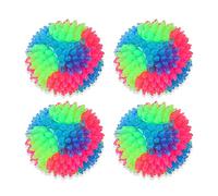 Rolin Roly Balle de Chien LED Lumineuse Rebondissante Interactive avec Clignotant Élastique - Jouet à Paillettes pour Chien (4PK Spiky Ball)