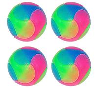 Rolin Roly Balle de Chien LED Lumineuse Rebondissante Interactive avec Clignotant Élastique - Jouet à Paillettes pour Chien (4PK Large Ball)