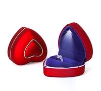 Rolin Roly Boîte de Bague de Fiançailles en Forme de Coeur Boîte à Bague LED Boîte à Bijouxpour Mariage Ring Box Wedding pour Proposition de Mariage (Red Heart Ring Box)