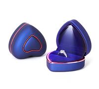 Rolin Roly Boîte de Bague de Fiançailles en Forme de Coeur Boîte à Bague LED Boîte à Bijouxpour Mariage Ring Box Wedding pour Proposition de Mariage (Royal Blue Heart Ring Box)