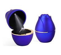 Rolin Roly Boîte de Bague de Fiançailles en Forme de Rose Boîte à Bague LED Boîte à Bijouxpour Bleu Royal Mariage Ring Box Wedding pour Proposition de Mariage, Royal Blue, (RR0420)