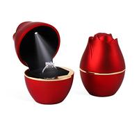 Rolin Roly Boîte de Bague de Fiançailles en Forme de Rose Boîte à Bague LED Boîte à Bijouxpour Rouge Mariage Ring Box Wedding pour Proposition de Mariage