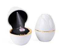 Rolin Roly Boîte de Collier Pendentif avec Lumière LED Blanc Boîte en Forme de Rose Coffrets Cadeaux à Bijoux en Velours LED Necklace Box pour Proposition Fiançailles (White)
