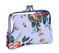 Rolin Roly Double Layer Portefeuille Femme Fille Pochette Sac Toile Mini Pochette Porte Monnaie Canvas Coin Purse Wallet Jewelry Pouch 12 x 9 cm (White)