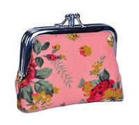 Rolin Roly Double Layer Portefeuille Femme Fille Pochette Sac Toile Mini Pochette Porte Monnaie Canvas Coin Purse Wallet Jewelry Pouch 12 x 9 cm (Pink)