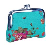 Rolin Roly Double Layer Portefeuille Femme Fille Pochette Sac Toile Mini Pochette Porte Monnaie Canvas Coin Purse Wallet Jewelry Pouch 12 x 9 cm (Blue)