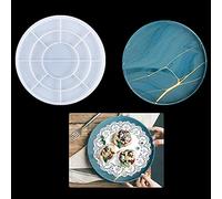 Rolin Roly Grand Moule en Silicone à Plateau Rond Moule de Plat Resine Epoxy Moule de Plateau Fruits Moule de Coulée de Plaque Pour Bricolage Bijoux Porte-Cosmétiques Décoration Maison