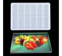 Rolin Roly Grand Moule en Silicone pour Plateau Rectangulaire Moule de Plat Resine Epoxy Moule de Plateau Fruits Moule de Coulée de Plaque pour Bricolage Bijoux Porte-Cosmétiques Décoration Maison