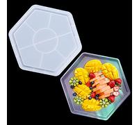 Rolin Roly Moule en Resine à Plateau Moules en Silicone Grand Hexagonal Mould de Époxy Plat Fruits Moule de Coulée de Plaque pour Bricolage Bijoux Décoration Maison