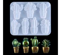 Rolin Roly Moule en Silicone 3D en Forme de Cactus Moule en Résine 3D Cactus Moules en Silicone Resin Mold Bijoux Artisanat de Bricolage Pendentifs Moule