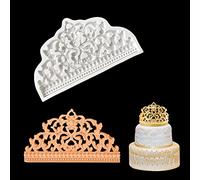 Rolin Roly Moule Silicone Couronne Fondant Baroque Couronne Silicone Moule Argile Chocolat Gumpaste Moules Bonbons Décoration Outil Moule à Gâteau Mini Pour Bijoux de Mariage Jelly Savon Pain