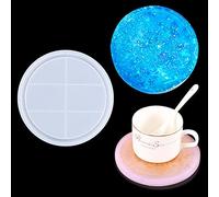 Rolin Roly Petit Moule en Silicone à Plateau Rond Moule de Plat Resine Epoxy Moule de Plateau Fruits Moule de Coulée de Plaque Pour Bricolage Bijoux Porte-Cosmétiques déCoration Maison