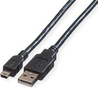Roline 11.02.8719 Câble de transfert de données USB - 1,80 m - oui - type A mâle USB - type A mâle Mini USB - noir