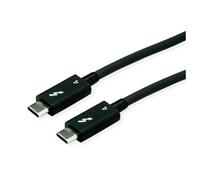 ROLINE Câble Thunderbolt™ 4, C-C, St/St, 40Gbit/s, 100W, Passif, Noir, 0,5 m