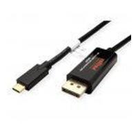 Roline Adaptateur vidéo USB-C vers DisplayPort 1.2 – 3840x2160 60Hz, USB 3.2 Gen 1, 2m, Noir