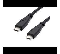 ROLINE 11.44.9057 - Câble USB-C vers USB-C 3.2 Gen 2 (3.1 Gen 2) 1m, 10Gbit/s, 100W Power Delivery, Noir, Blindage magnétique, TPE