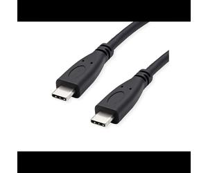 ROLINE 11.44.9057 - Câble USB-C vers USB-C 3.2 Gen 2 (3.1 Gen 2) 1m, 10Gbit/s, 100W Power Delivery, Noir, Blindage magnétique, TPE