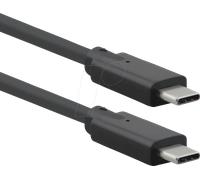 ROLINE Câble USB 3.2 Gen 2x2, avec PD (Power Delivery) 20V5A, avec Emark, C-C, M/M, 20 Gbit/s, noir, 1 m