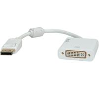 Roline - Carte d'écran - liaison double - DisplayPort (M) pour DVI-D (F) - 15 cm - passif, support 4K - blanc