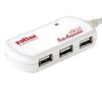 ROLINE 12041085 - Hub USB 2.0, 4 ports, amplificateur, 12 m