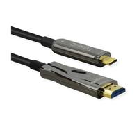 ROLINE 14.01.3474 câble vidéo et adaptateur 30 m HDMI Type A (Standard) USB Type-C Noir