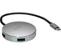 Roline 14.02.5036 Hub USB 4 ports USB-A USB 3.2 Gen1 5 GBit/s avec fiche mâle USB-C gris