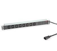 ROLINE 19.07.1629 multiprise Intérieur 2 m 8 sortie(s) CA Aluminium - Multiprises (Intérieur, 2 m, 8 sortie(s) CA, Coupleur C14, Aluminium, Aluminium)