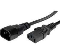 ROLINE Câble d'alimentation, noir 0,5m - Cables électriques (noir 0,5m, 0,5 m, Male connector / Female connector, Coupleur C14, Coupleur C13, 250 V, Noir)
