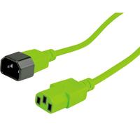 ROLINE Câble d'alimentation avec connecteur type PC mâle et femelle I Câble IEC320 C14 mâle / C 13 femelle I vert, 1,8 m