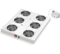 ROLINE Unité de Ventilation de Toit 19 Pouces 6 Ventilateurs, Thermostat pour Armoire Serveur Gris