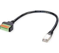 ROLINE Adaptateur de câble prise RJ45 vers bloc terminal, (boutons poussoirs), 30 cm