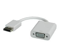 ROLINE Adaptateur DisplayPort vers VGA avec câble | DP mâle et VGA HD D-SUB femelle | blanc 0,15 m