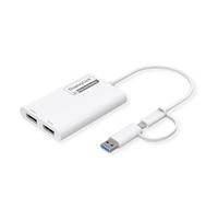 ROLINE Adaptateur Multi-DisplayLink USB Type A+C - 2X DP, 4K