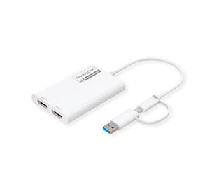 ROLINE Adaptateur Multi-DisplayLink USB Type C - 2X HDMI, Multi-Flux 4K