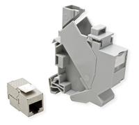 ROLINE Adaptateur pour Rail DIN pour Module Keystone, avec Keystone Cat.6A, blindé, 45°