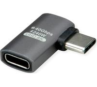 ROLINE Adaptateur USB4 Gen 3x2 type C ST/BU, aluminium, 90°, plat, argenté