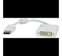 ROLINE Adaptateur Vidéo 12.03.3136 - Câble 0.15m DisplayPort Mâle vers DVI-D Femelle - Résolution 3840x2160 (2160p) - Blanc